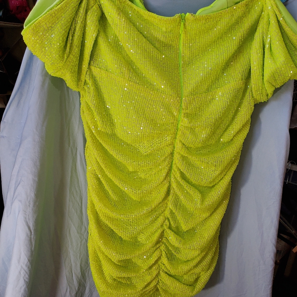 PrettyLittleThing Mini Dress Cold Shoulder M Size 18 US - Picture 6 of 16